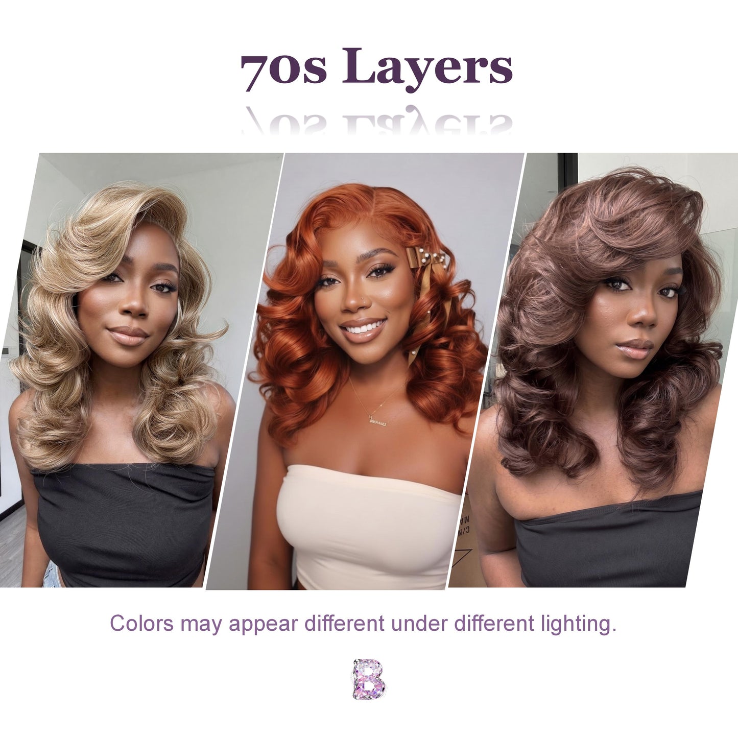 [70s Layers] Farrah Fawcett Style T Lace Glueless Synthetic Wig Golden Brown