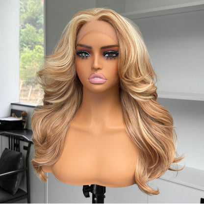 [Yaki Layers] 13x4 Lace Synthetic Wig Sunset Blonde Color
