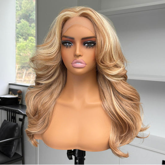 [Yaki Layers] 13x4 Lace Synthetic Wig Sunset Blonde Color