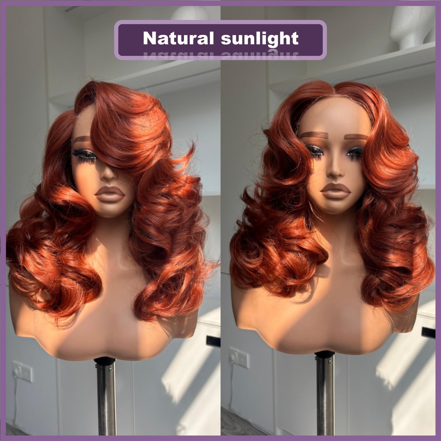 [70s Layers] Farrah Fawcett Style T Lace Glueless Synthetic Wig Ginger