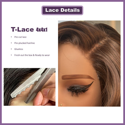 [70s Layers] Farrah Fawcett Style T Lace Glueless Synthetic Wig Chestnut