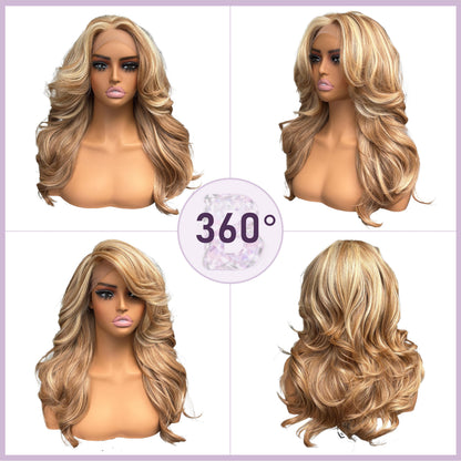 [Yaki Layers] 13x4 Lace Synthetic Wig Sunset Blonde Color