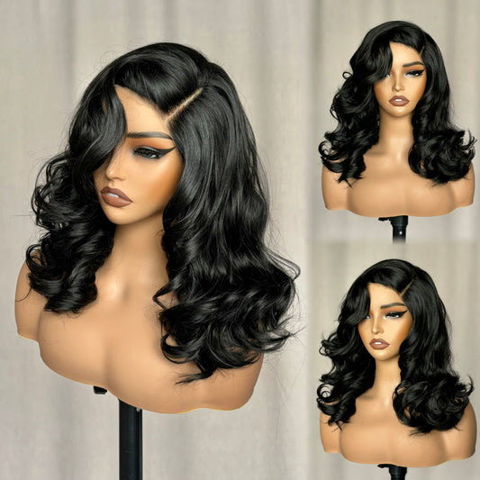 [Classic Boujee] Affordable Side Part Glueless Synthetic Hair