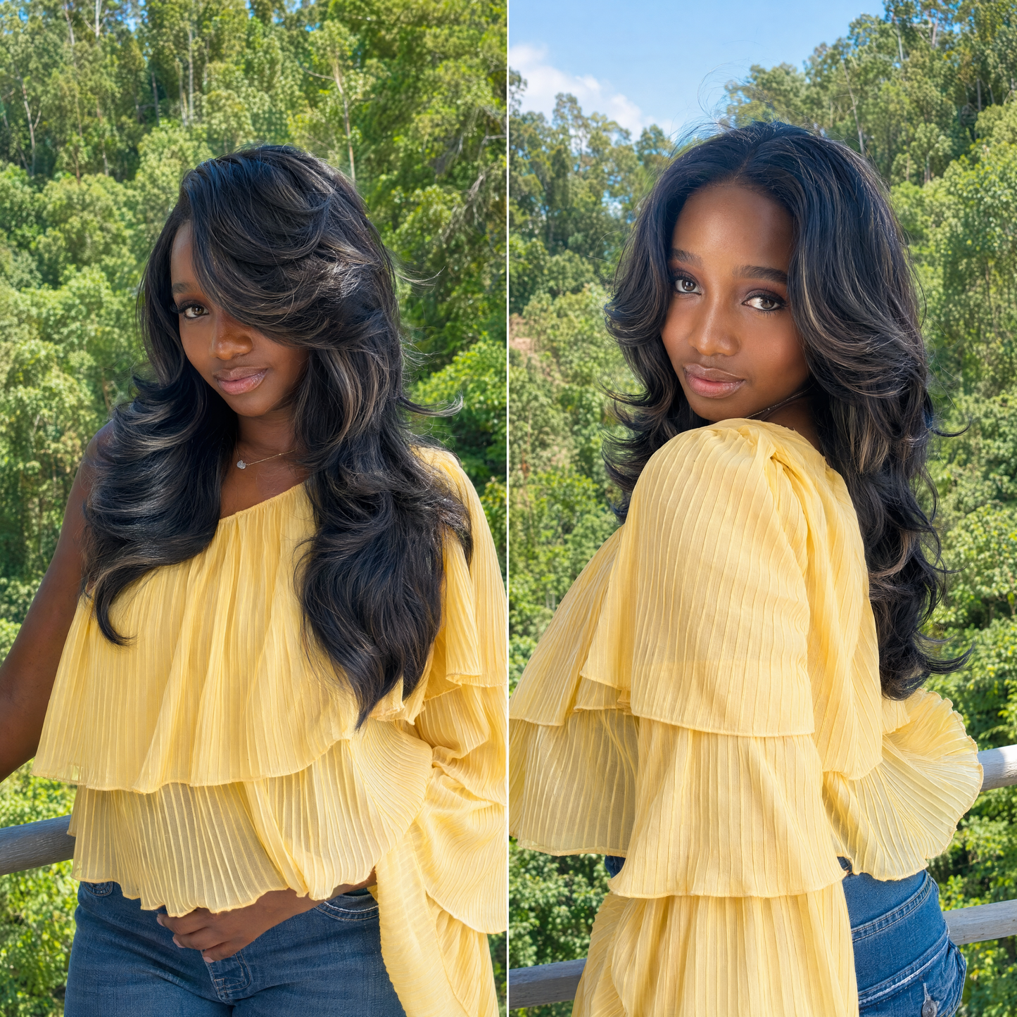 [Detroit Layers] 24 Inches Black Blond Glueless Premium Synthetic Wig