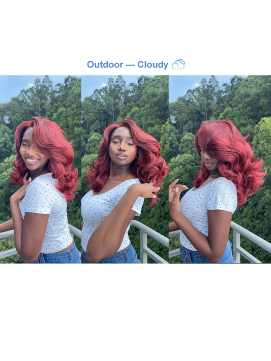 [Choppy Layers] Butterfly Cut T-Lace Synthetic Glueless Wigs Ruby Red