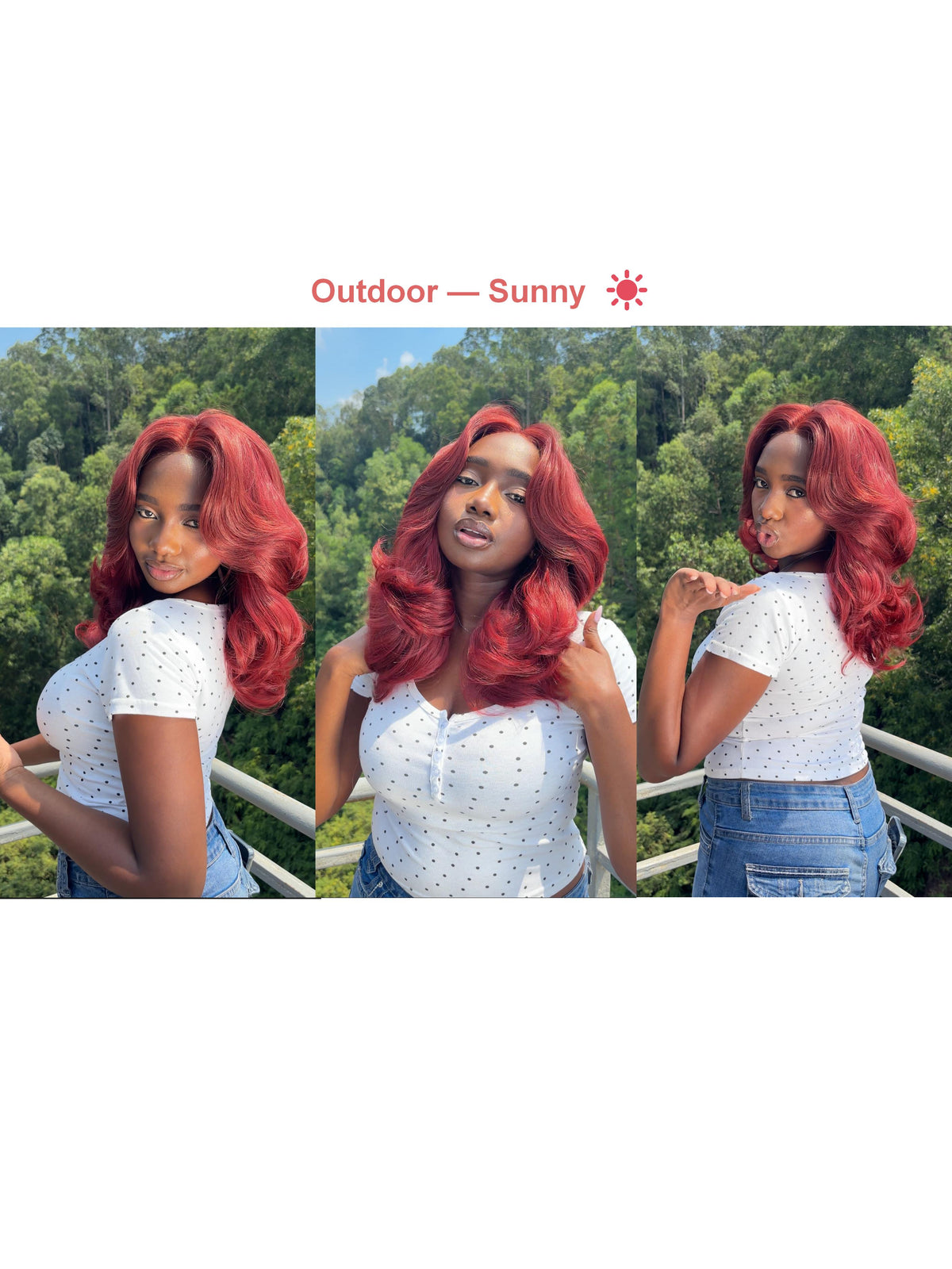 [Choppy Layers] Butterfly Cut T-Lace Synthetic Glueless Wigs Ruby Red