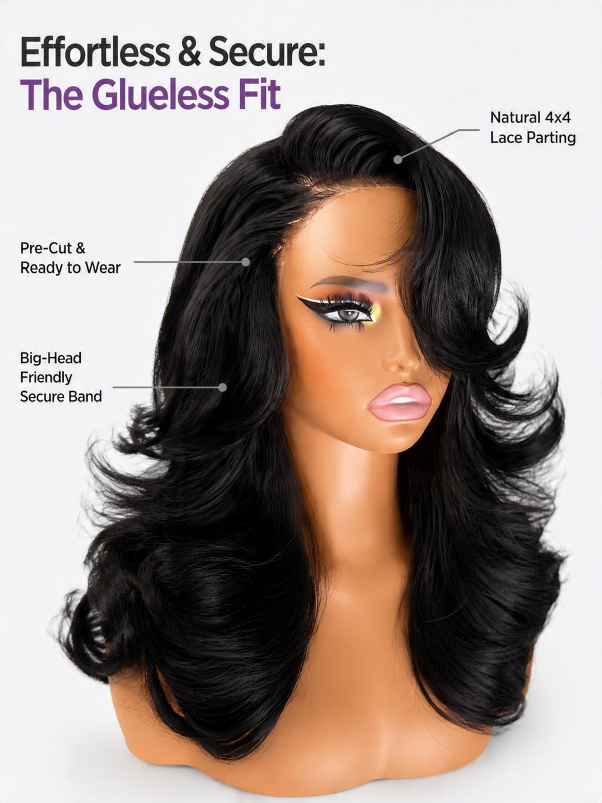 [Detroit Layers] Extra Full 250% Density Glueless Synthetic Wig