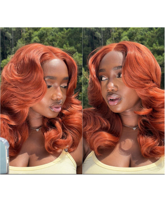 [70s Layers] Farrah Fawcett Style T Lace Glueless Synthetic Wig Ginger