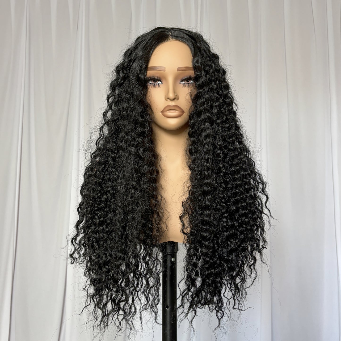 [Deep Curl] Luxury 13x4x1 T-Frontal Lace Synthetic Wig