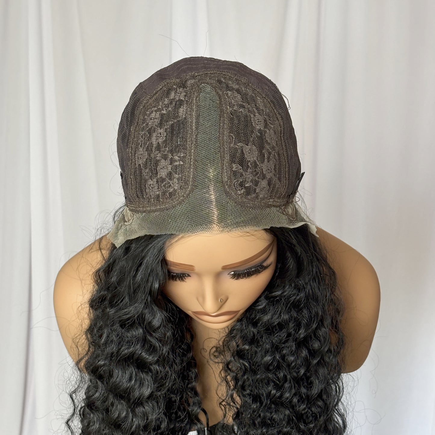[Deep Curl] Luxury 13x4x1 T-Frontal Lace Synthetic Wig