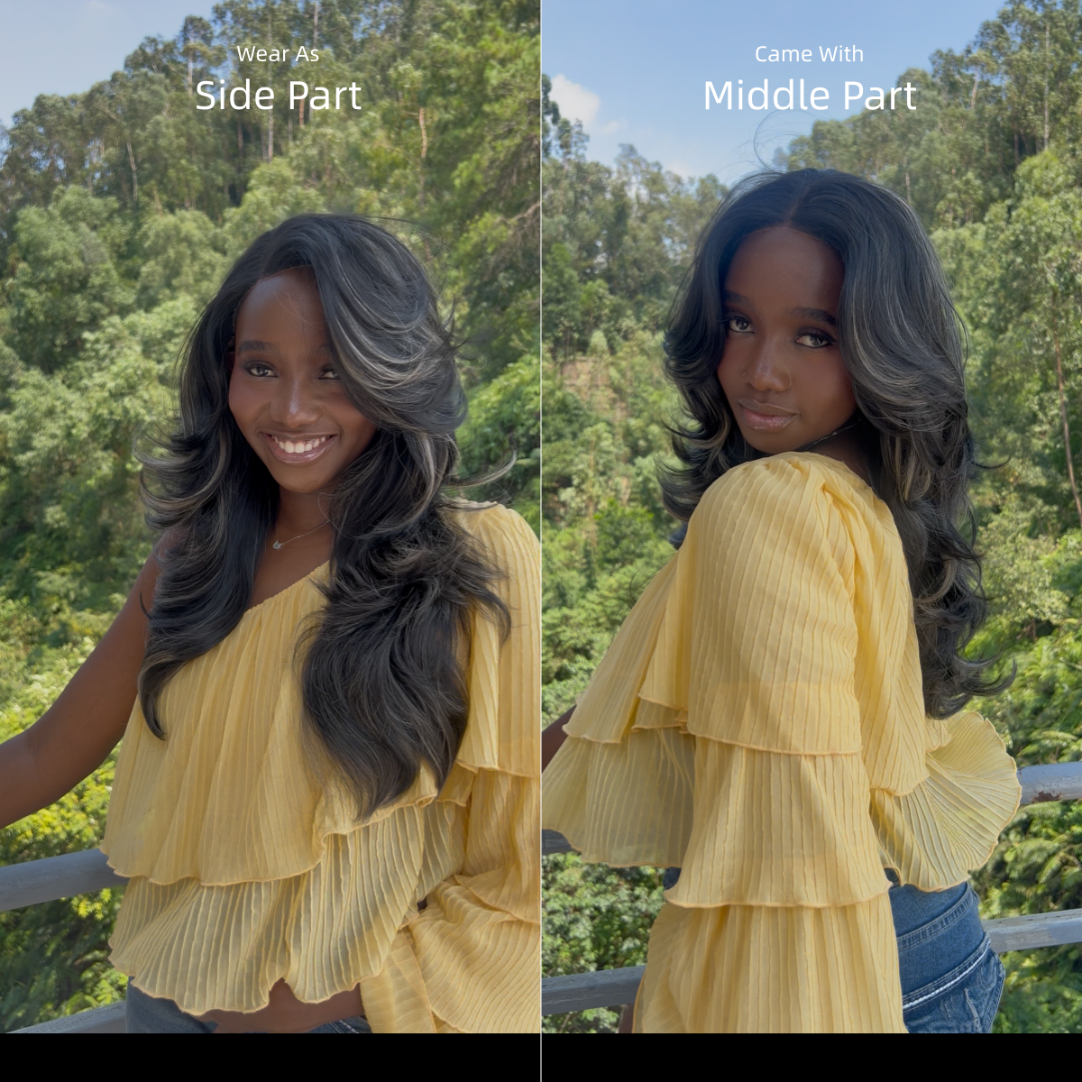 [Detroit Layers] 24 Inches Black Blond Glueless Premium Synthetic Wig
