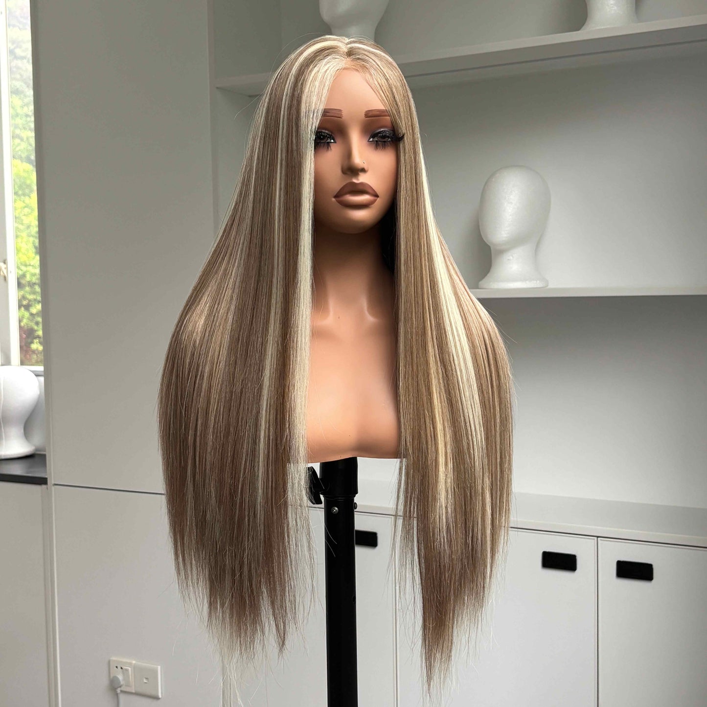[Ash Platinum Brown] Luxury 13x4 Lace Synthetic Hair