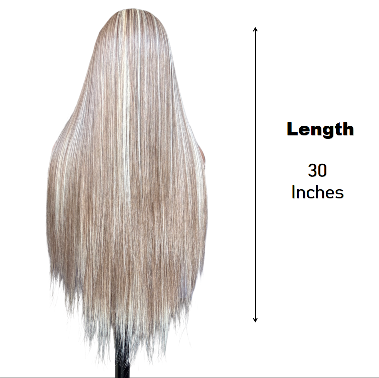 [Ash Platinum Brown] Luxury 13x4 Lace Synthetic Hair