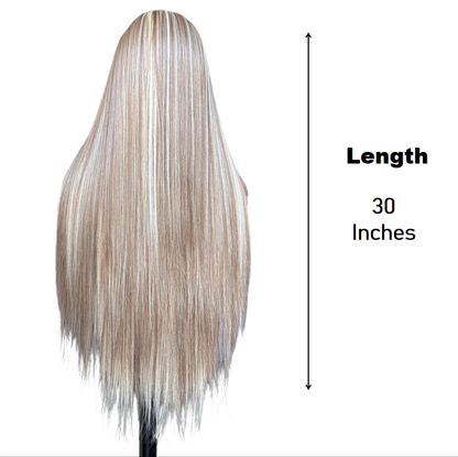 [Ash Platinum Brown] Luxury 13x4 Lace Synthetic Hair