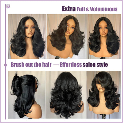 [Detroit Layers] Extra Full 250% Density Glueless Synthetic Wig
