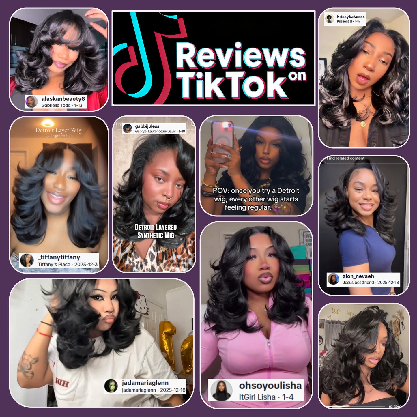 [Detroit Layers] Extra Full 250% Density Glueless Synthetic Wig