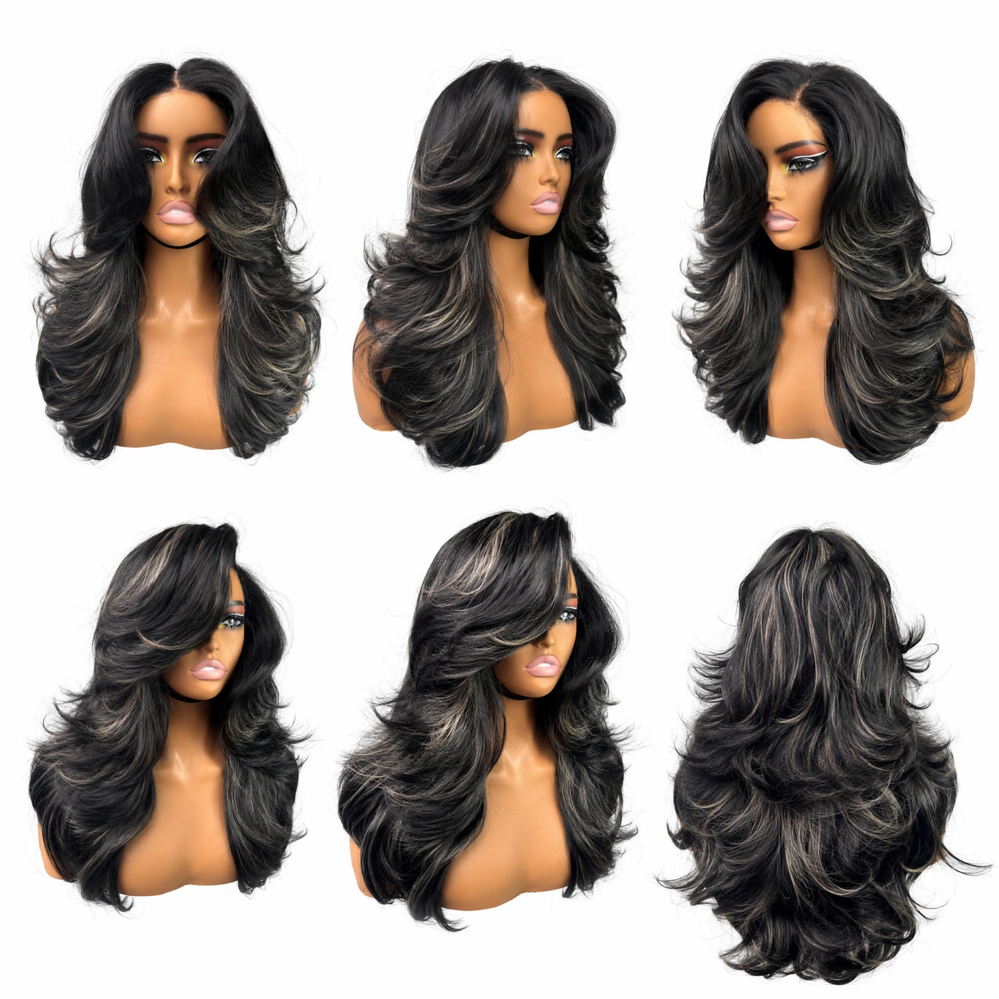 [Detroit Layers] 24 Inches Black Blond Glueless Premium Synthetic Wig