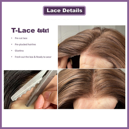 [Choppy Layers] Butterfly Cut T-Lace Synthetic Wigs Chocolate Brown