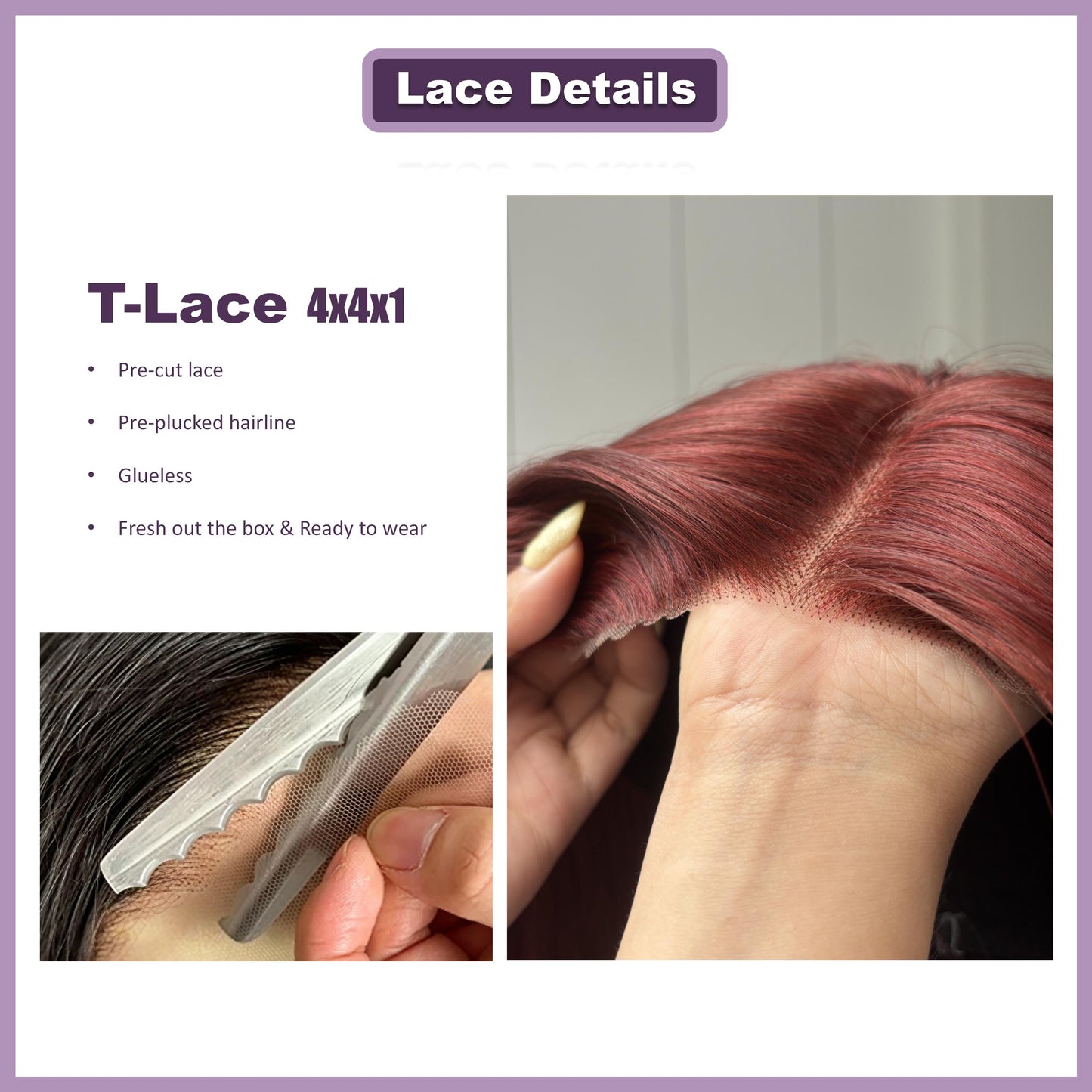 [Choppy Layers] Butterfly Cut T-Lace Synthetic Glueless Wigs Ruby Red