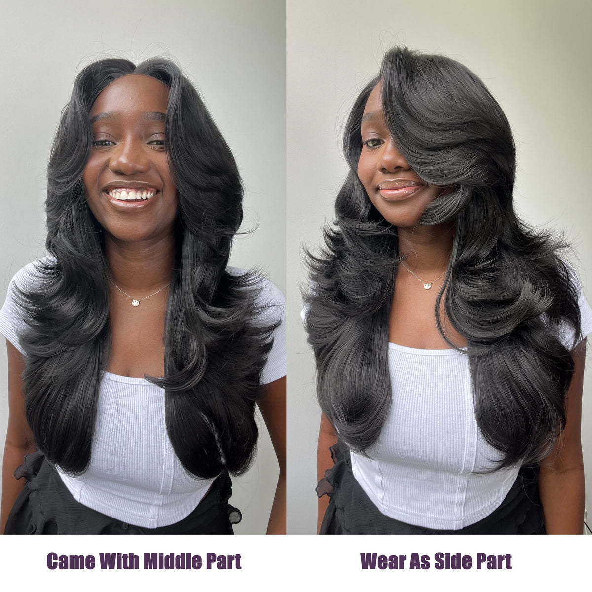 [Detroit Layers] 24 Inches Golden Black Glueless Premium Synthetic Wig