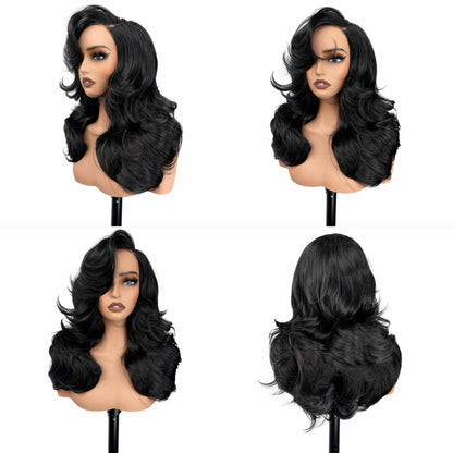 [Salon Blowout Layers] Throw On & Go Side Part Glueless Synthetic Hair