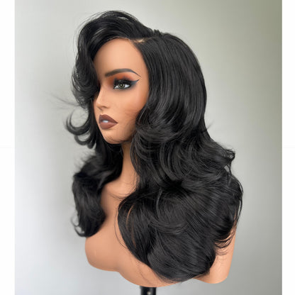 [Salon Blowout Layers] Throw On & Go Side Part Glueless Synthetic Hair