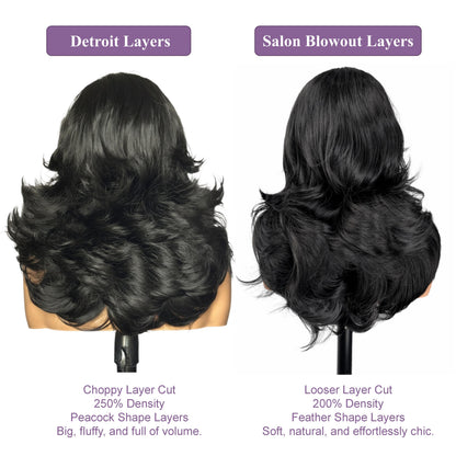 [Salon Blowout Layers] Throw On & Go Side Part Glueless Synthetic Hair
