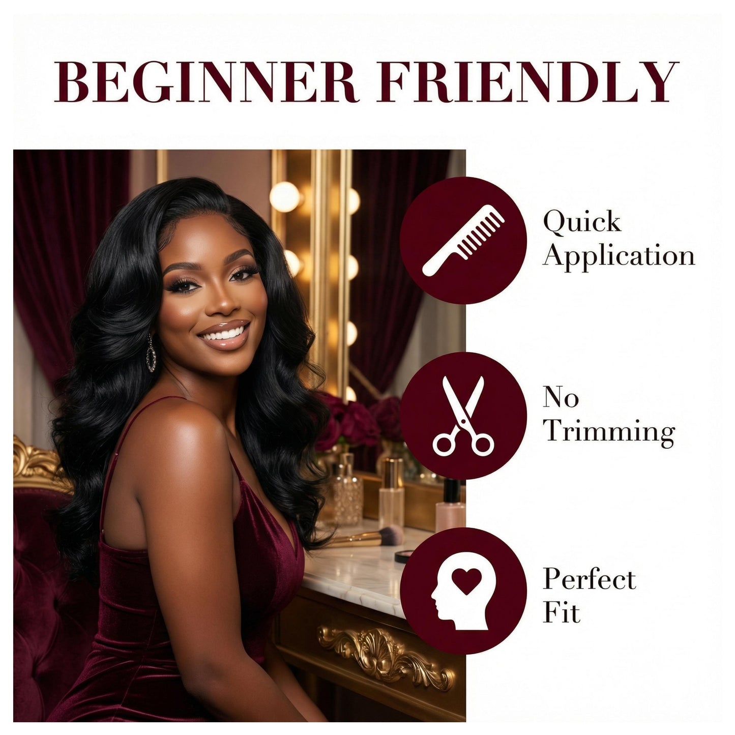 [Salon Blowout Layers] Throw On & Go Side Part Glueless Synthetic Hair