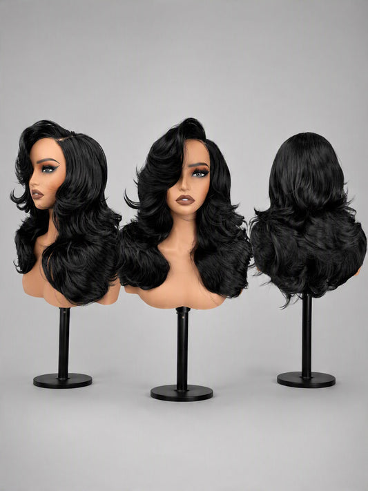 [Salon Blowout Layers] Throw On & Go Side Part Glueless Synthetic Hair