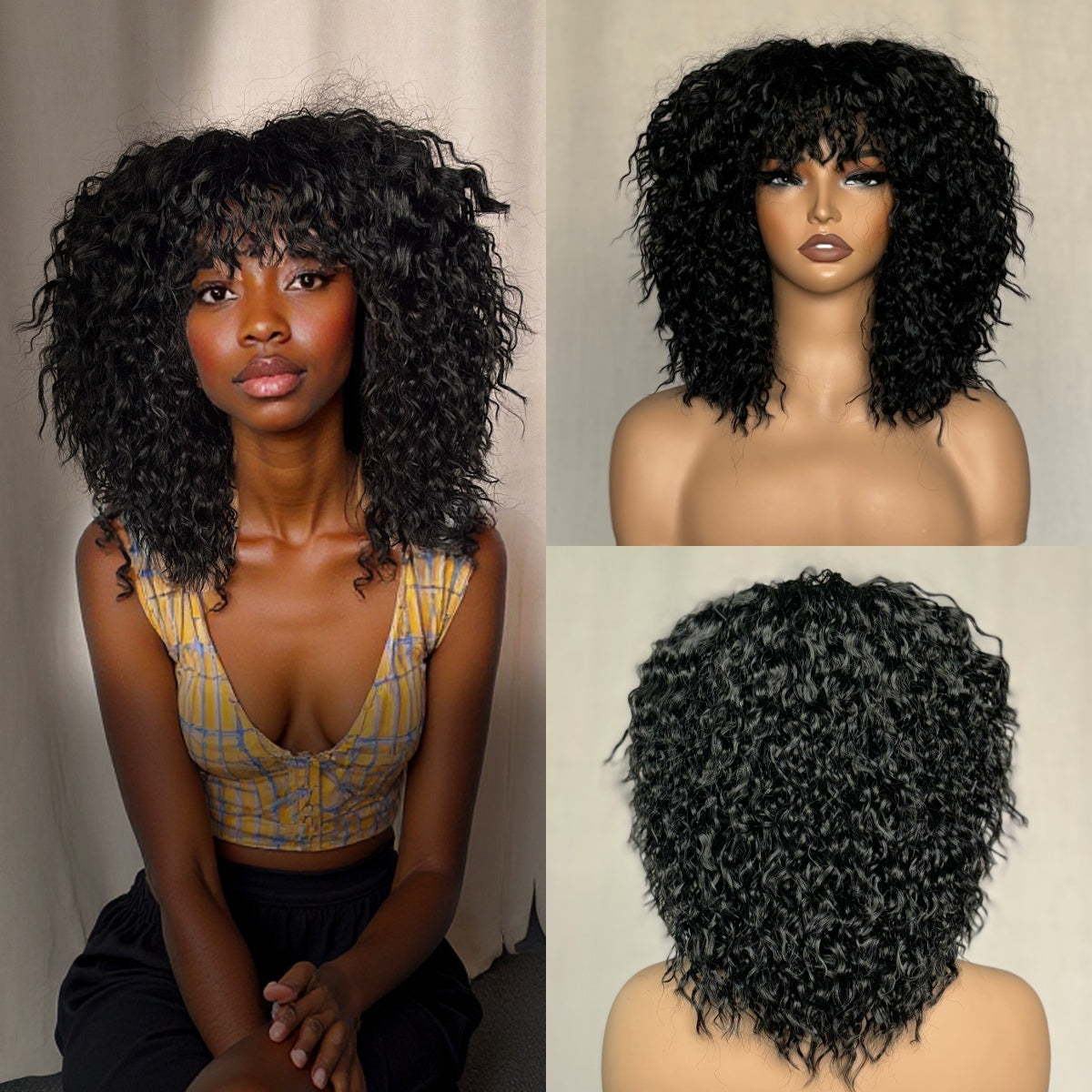 [Big Hair Curly] Layered Curly Cut Glueless Synthetic Hair