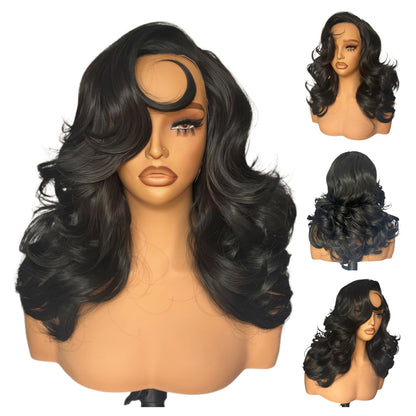 [Salon Blowout Layers] Throw On & Go Side Part Glueless Synthetic Hair