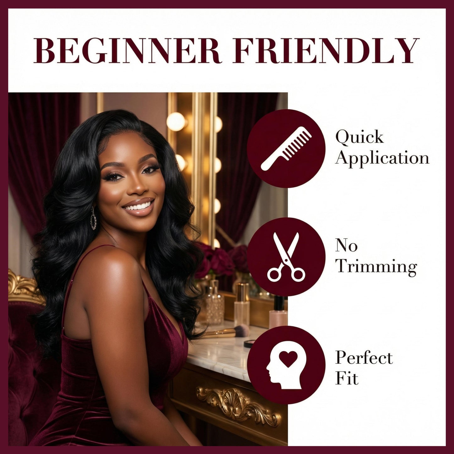 [Salon Blowout Layers] Throw On & Go Side Part Glueless Synthetic Hair