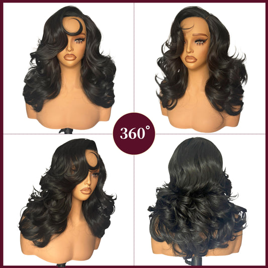 [Salon Blowout Layers] Throw On & Go Side Part Glueless Synthetic Hair