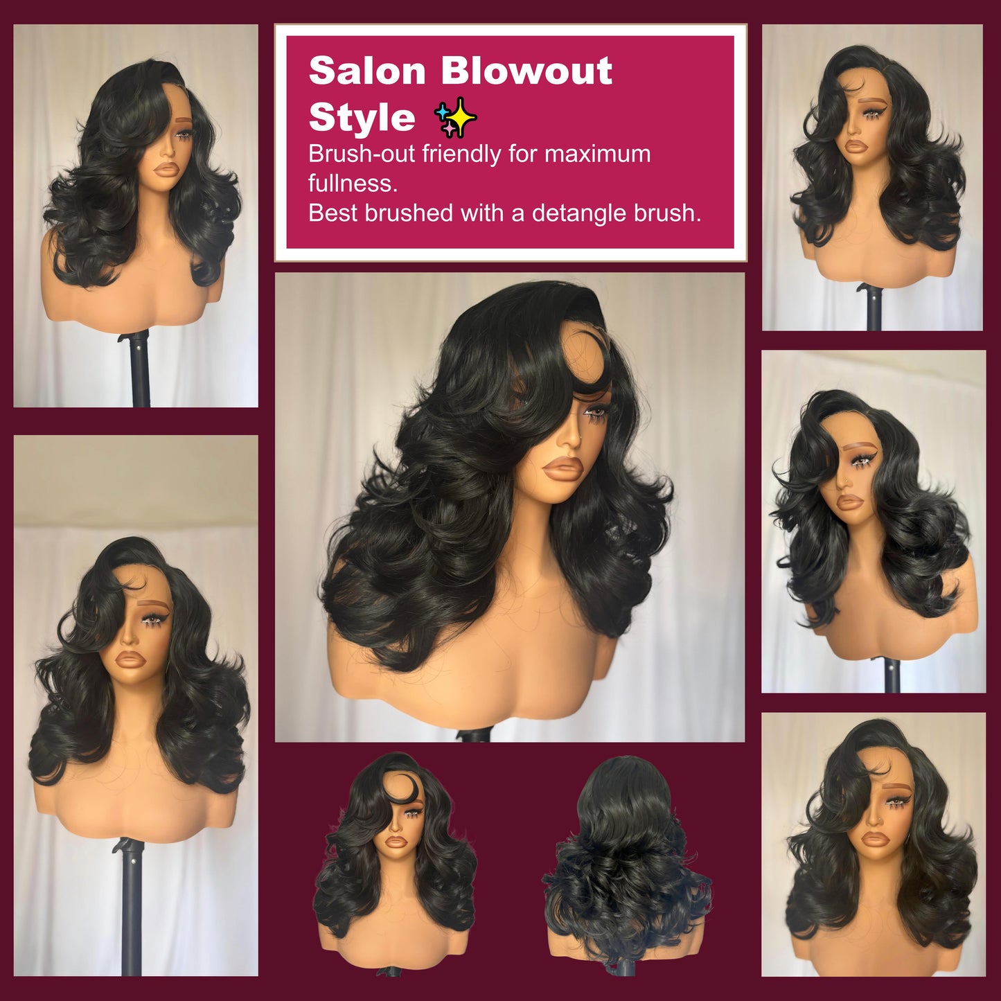 [Salon Blowout Layers] Throw On & Go Side Part Glueless Synthetic Hair